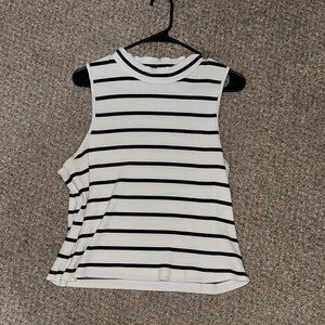 Old Navy Black and White Striped Tank Top